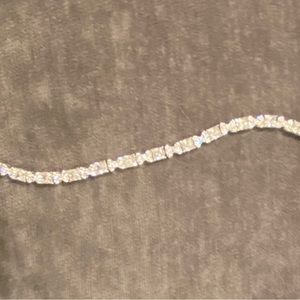 beautiful tennis bracelet with diamond simulated stones and sterling silver